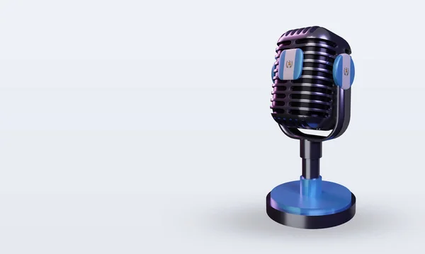 Guatemala Bayraklı Mikrofon Görüntüsü — Stok fotoğraf