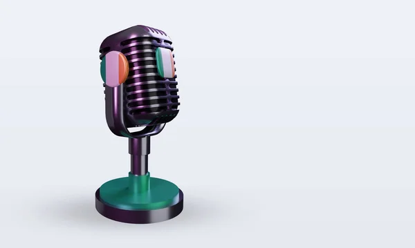 Microphone Ireland Flag Rendering Left View — стокове фото