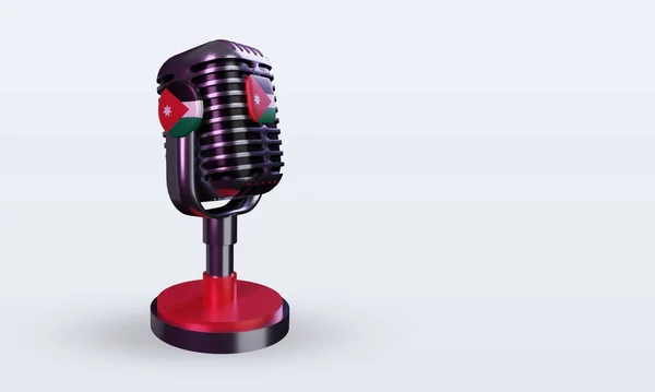 Microphone Jordan Flag Rendering Left View — Stock Photo, Image