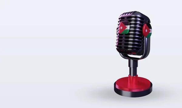 Microphone Jordan Flag Rendering Right View — Stock Photo, Image