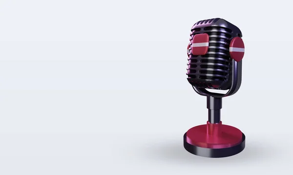 Microphone Latvia Flag Rendering Right View — Stock Photo, Image