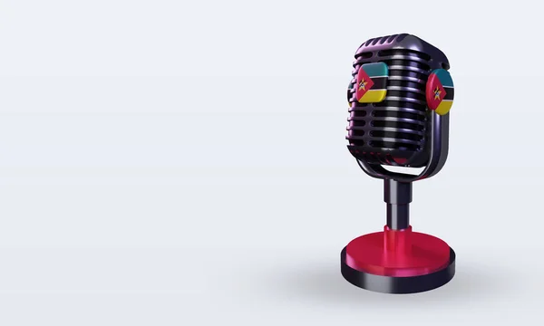 Microphone Mozambique Flag — стокове фото