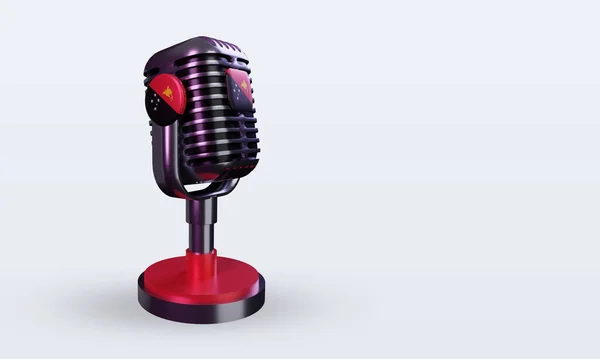 Microphone Papua New Guinea Flag Rendering Left View — Stock Photo, Image