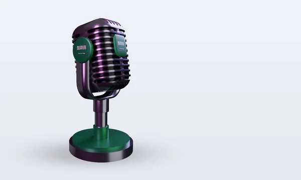 Microphone Saudi Arabia Flag Rendering Left View — стокове фото