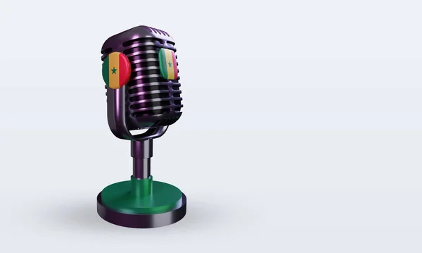Microfono Bandiera Senegal Visualizzazione Sinistra — Foto Stock