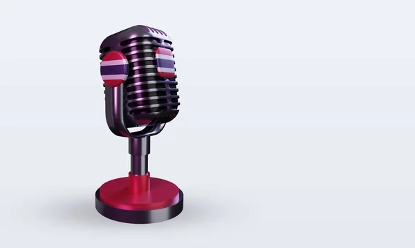 Microphone Thailand Flag Rendering Left View — стокове фото