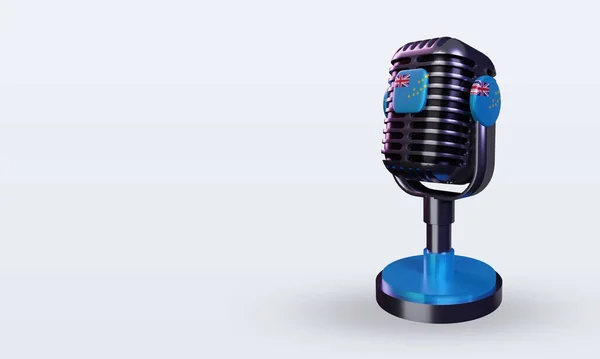 Трехмерный Микрофон Изображением Флага Тувалу — стоковое фото
