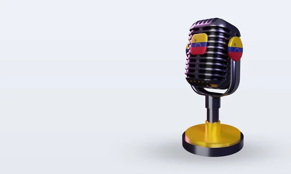 Трехмерный Микрофон Флаг Венесуэлы Вид Справа — стоковое фото