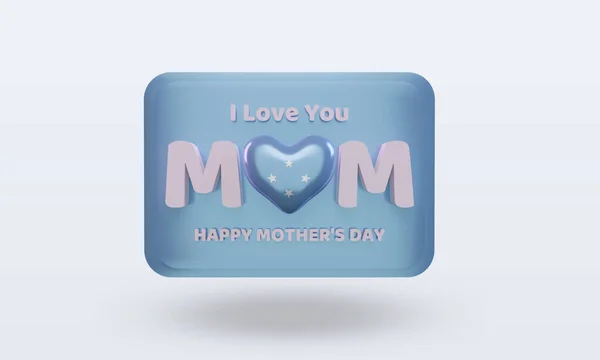 Mothers Day Micronesia Flag Rendering Front View — Stock Photo, Image
