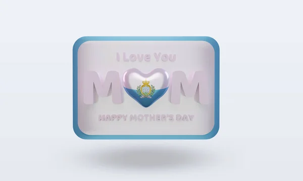 Mothers Day San Marino Flag Rendering Front View — Stock Photo, Image