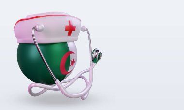 3D hemşire günü Cezayir bayrağı sola bakıyor