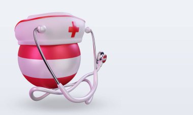 3D hemşire günü Avusturya bayrağı sol görüşü yansıtıyor