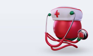 3D hemşire günü Belarus bayrağı sağa bakıyor