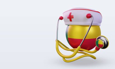 3D hemşire günü Benin bayrağı sağa bakıyor