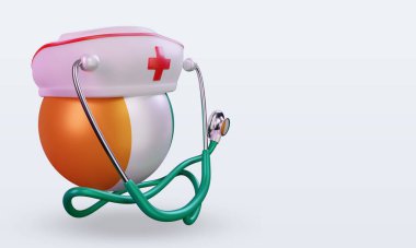 3d hemşire günü Cote dIvoire bayrağı sol görünümü yansıtıyor