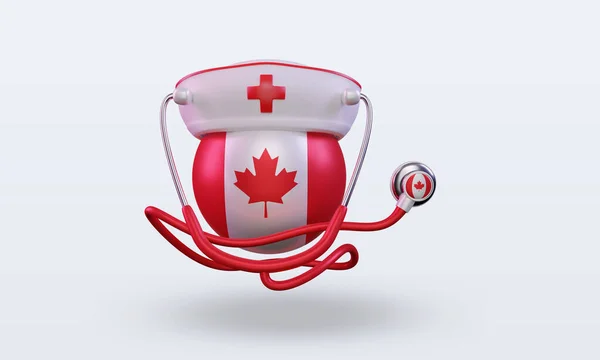 Nurse Day Canada Flag Rendering Front View — Stock Photo, Image