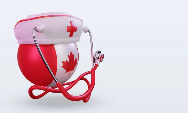 Nurse Day Canada Flag Rendering Left View — Stock Photo, Image