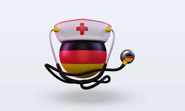 Медсестра День Німеччини Прапор Рендеринга Вид — стокове фото