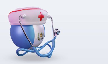 3D hemşire günü Guatemala bayrağı sola bakıyor