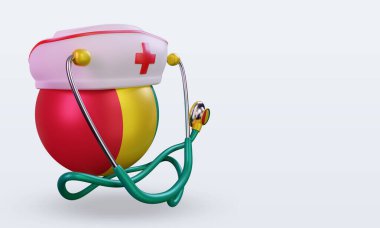 3D hemşire günü Gine Bissau bayrağı sola bakıyor