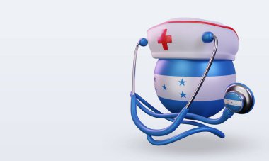 3D hemşire günü Honduras bayrağı sağa bakıyor