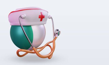 3D hemşire günü İrlanda bayrağı sol görüşü yansıtıyor