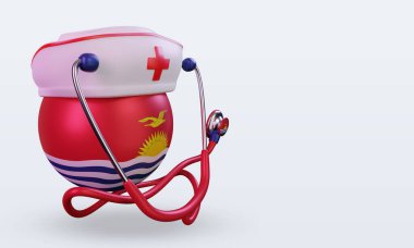 3D hemşire günü Kiribati bayrağı sola bakıyor