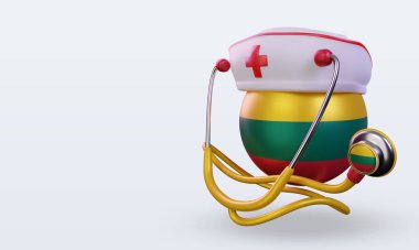 3D hemşire günü Litvanya bayrağı sağa bakıyor