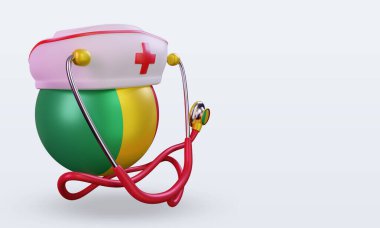 3D hemşire günü Mali bayrağı sol görüşü yansıtıyor