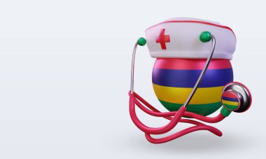 3D hemşire günü Mauritius bayrağı sağa bakıyor