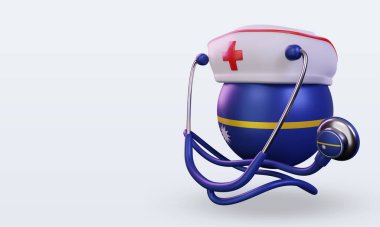 3D hemşire günü Nauru bayrağı sağa bakıyor