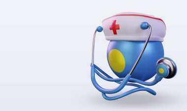 3D hemşire günü Palau bayrağı sağa bakıyor