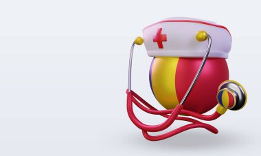 3D hemşire günü Romanya bayrağı sağa bakıyor