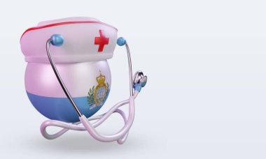 3D hemşire günü San Marino bayrağı sola bakıyor