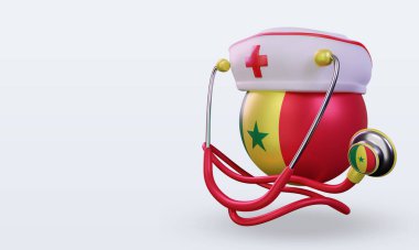 3D hemşire günü Senegal bayrağı sağa bakıyor