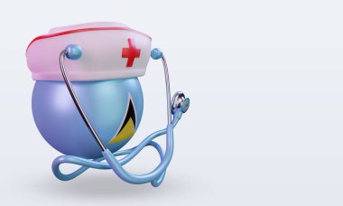 3D hemşire günü St Lucia bayrağı sol görüşü yansıtıyor