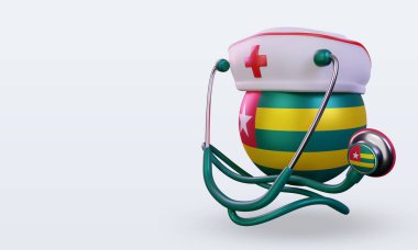 3D hemşire günü Togo bayrağı sağa bakıyor