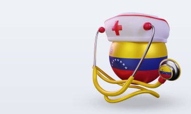 3D hemşire günü Venezuela bayrağı sağa bakıyor