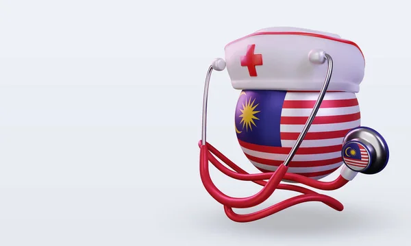 Nurse Day Malaysia Flag Rendering Right View — Stock Photo, Image
