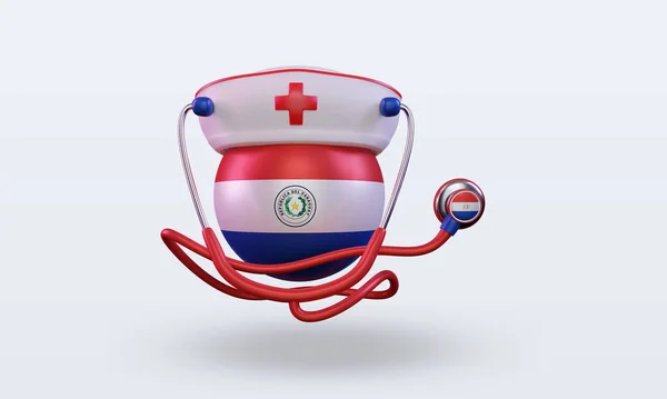 Nurse Day Paraguay Flag Rendering Front View — Stock Photo, Image