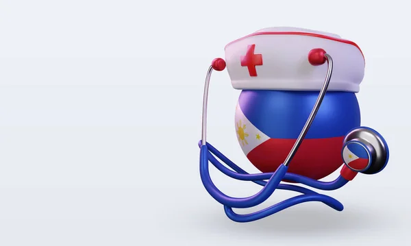 Nurse Day Philippines Flag Rendering Right View — Stock Photo, Image