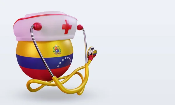 День Медсестры Флаг Венесуэлы Видом Слева — стоковое фото
