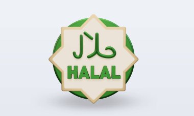 3d raamadan Halal simgesi ön görünüm oluşturma