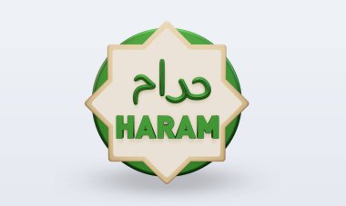 3d ramazan Haram simgesi ön görünümü oluşturur