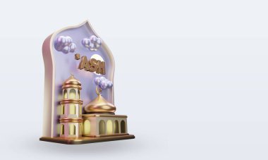 3d ramazan kül simgesi sol görünümü görüntülüyor