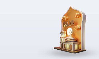 3d raamadan Fajr simgesi sağdan görüntüleniyor