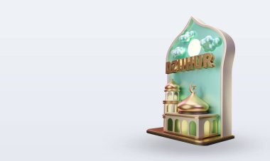 3d raamadan Dzuhur simgesi sağ görünümü görüntülüyor