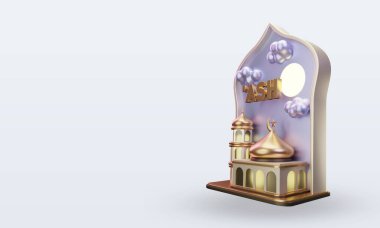 3d ramazan kül simgesi sağ görünümü görüntülüyor