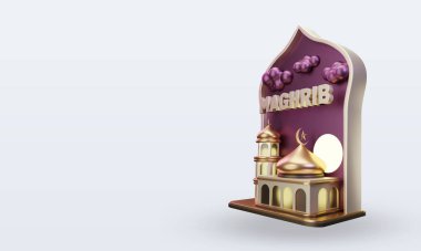 3d raamadan Maghrib simgesi doğru görünümü oluşturur