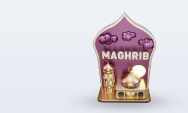 3d raamadan Maghrib simgesi üst görünümü oluşturur